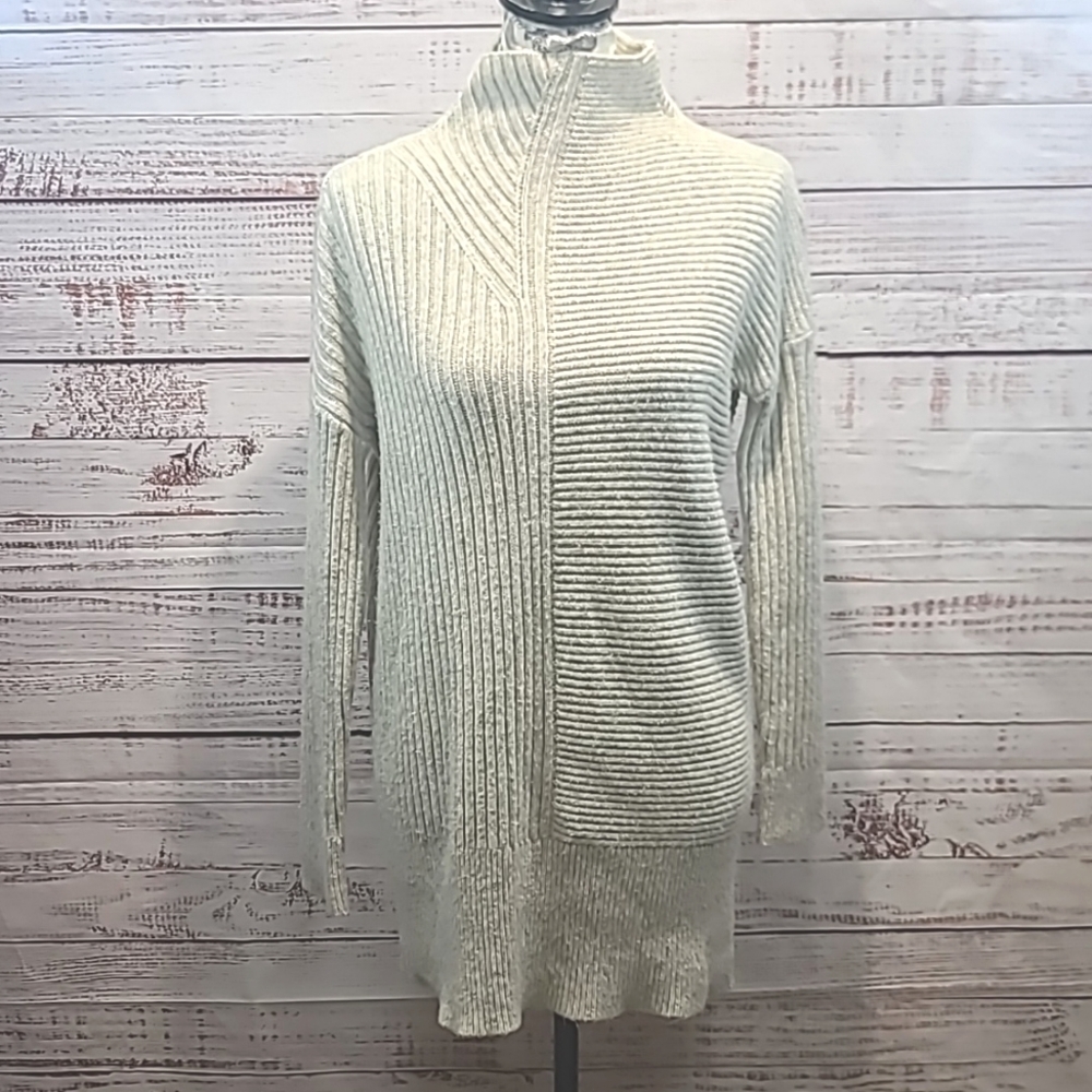Magaschoni long hi neck cable knit sweater